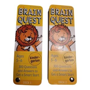 Workman Kindergarten Brain Quest learning two decks laminated riveted